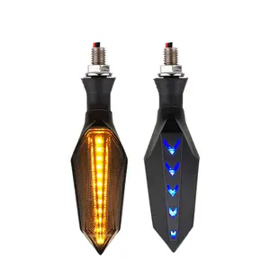 Universal Motorcycle Turn Signal Lights 12V LED Turn Signals Lamp Sequential Flowing Indicator Light Amber Blue