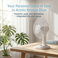Ventilateur de table blanc de 16 pouces, grille en métal sécurisée pour les enfants, ventilateur domestique à 3 vitesses oscillant pour une utilisation familiale