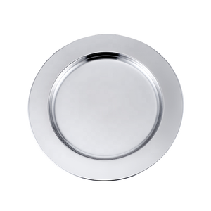 Plateau de service en métal argenté, or, <span class=keywords><strong>cuivre</strong></span>, réutilisable, 13 pouces, directement de l'usine, pour mariage - Product Image 1