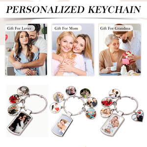 Lot de 6 <span class=keywords><strong>porte</strong></span>-clés en métal à sublimation, disques vierges multiples pour imprimer <span class=keywords><strong>photos</strong></span> de famille, cadeau souvenir parent-enfant - Product Image 6
