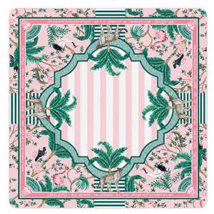 Jeu de tuiles de mahjong en acrylique américain, imprimé floral tropical pastel <span class=keywords><strong>rose</strong></span> et bleu, tuiles de mahjong 3 couches avec motif Plumeria et verdure - Product Image 5