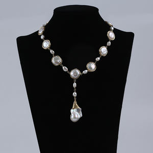 Collar de agua dulce con colgante barroco grande, blanco Natural, elegante, Simple, venta al por mayor - Product Image 1