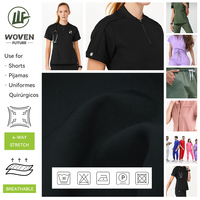 Shaoxing Wovenfuture tejido 4 vías Spandex 200gsm suave 78% poliéster tela Hospital uniformes mujer enfermería Scrub conjuntos para mujeres