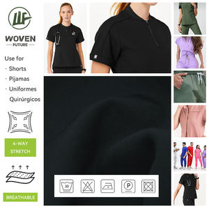 Shaoxing Wovenfuture tejido 4 vías Spandex 200gsm suave 78% poliéster tela Hospital uniformes mujer enfermería Scrub conjuntos para mujeres - Product Image 2