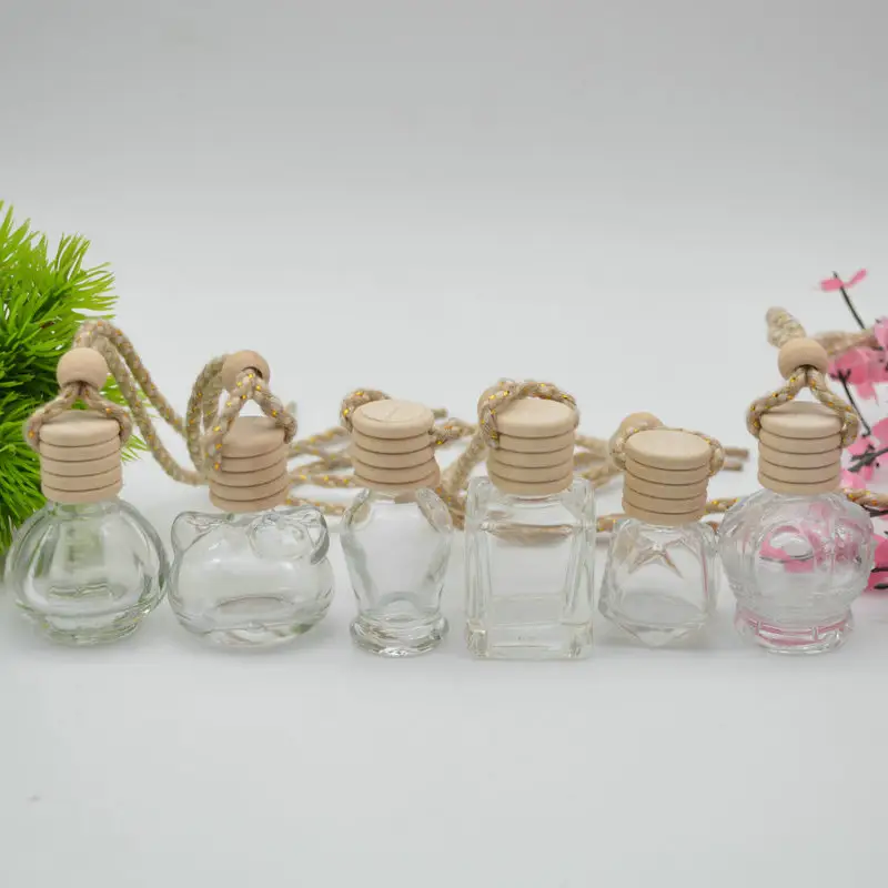 5ml 10ml Car Hanging Diffuser Glass Bottle Air freshener Perfume bottle For Car Aromatherapy Remove smell Empty glass bottle