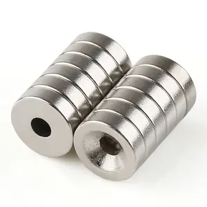 Customizable Magnetic New Type N52 Golden Supplier Neodymium Disc Countersunk Hole Magnets