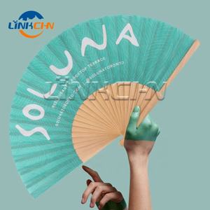 Hot Selling White Natural <b>Wood</b> Hand Held Folding Fan for Event Favors - Product Image 3