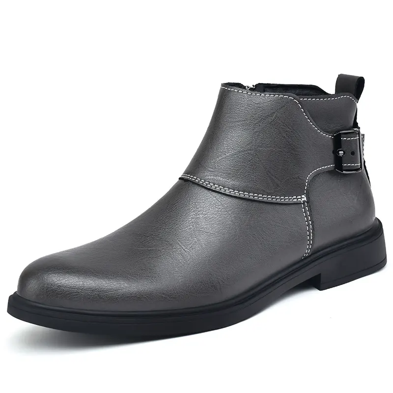 Comércio exterior botas curtas masculinas de tamanho grande outono e inverno novas botas Martin vintage apontou cinto fivela botas de algodão