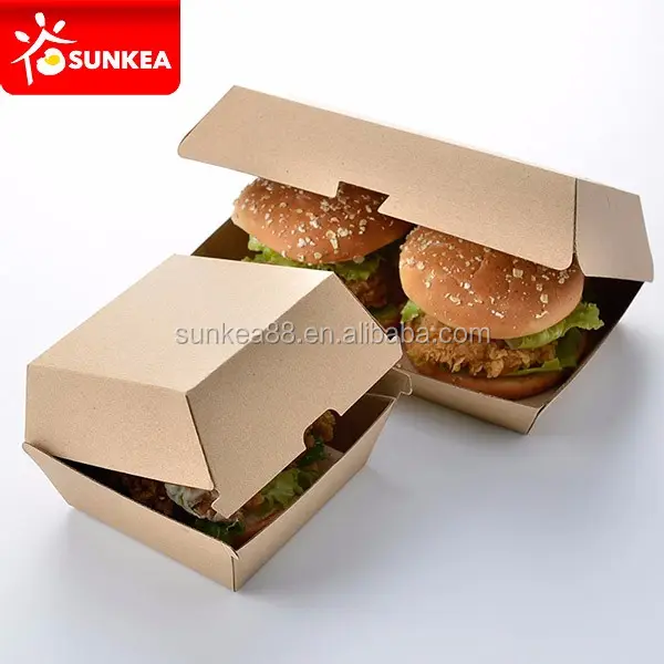 Boîte à hamburger jetable de qualité alimentaire, 50 pièces de haute qualité, sortie d'usine