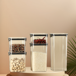 Snap Lock Airtight Clear Storage Jar BPA Free Stackable <b>Kitchen</b> <b>Pantry</b> Box - Product Image 5