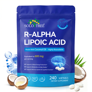 SOLOTREE Soutien Antioxydant Acide R-Alpha Lipoïque en Gélules Souples Soutien Biologique Niveaux d'ALA <span class=keywords><strong>Anti</strong></span>-Âge Acide R-Alpha Lipoïque en Gélules Souples - Product Image 1
