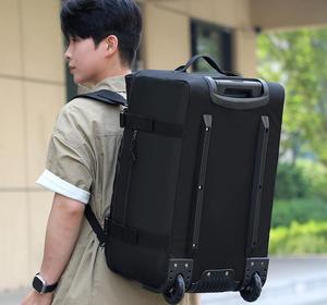 PLAYMAX Classic Oxford Durable Zipper Wheeled <b>Backpack</b> <b>Convertible</b> Foldable Duffel Bag Pull Handle Water Resistant Large - Product Image 1