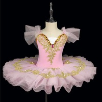 Baju Balet Anak Perempuan Berbahan Spandex dengan Rok Tutu, Kostum Putri Balerina