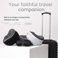 Ensemble d'oreiller de voyage ergonomique en mousse à mémoire de forme avec masque pour les yeux 3D et housse lavable