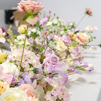 Meilleures ventes de centres de table en fleurs artificielles, guirlande décorative, arrangement de mariage, décoration, boule de fleurs, chemin de table