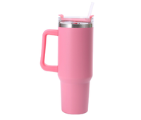 Mug isotherme en acier inoxydable de grande capacité 40 oz avec poignée, logo personnalisé, tasse de voiture, gobelet métallique avec paille pour boissons glacées