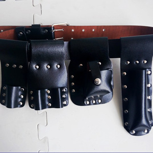 LINYI QUEEN Black Scaffolding Top Layer Cowhide <strong>Leather</strong> <strong>Tool</strong> Belt Kits with Scaffold Wrench <strong>Pouch</strong> Level <strong>Pouch</strong> Tape <strong>Pouch</strong> - Product Image 5