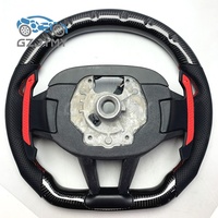 Volant en fibre de carbone LED pour BMW G20 G30 Série G, cuir perforé, surpiqûres rouges, garniture rouge, sport personnalisé