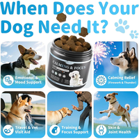 Friandises à mâcher apaisantes pour chiens avec L-Théanine et Ashwagandha, soutien cognitif et immunitaire, compléments de santé, personnalisation OEM