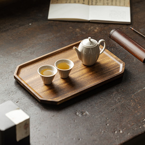 Walnut Wood Rectangular Tray Solid Wood Tea Snack Tray Creative Storage For Tea Set And <b>Teacup</b> - Product Image 4