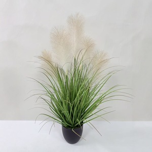 Pianta Artificiale in PVC di Erba Cipollina in Vaso, Verde, 30-100cm, per Decorazione di Casa, Centro Commerciale e Giardino - Product Image 3