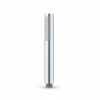 Pomme de douche cylindrique élégante en chrome miroir avec une sortie à matrice dense et un jet de pluie large pour les salles de bain d'appartements