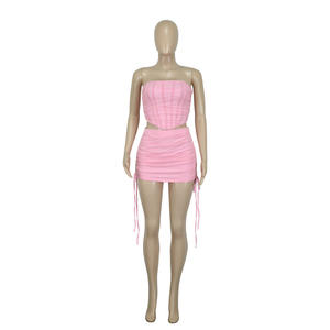 Conjunto de Falda Mini y Top Tubo para Mujer, Ropa Sexy para Club, Conjunto de Dos Piezas, Ropa de Moda para Mujer - Product Image 4