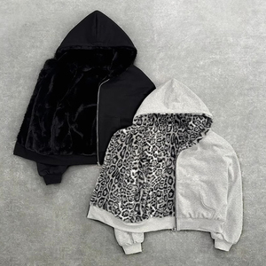 L】Supreme Pilled Zip Up Hooded Leopard Supreme Leopard Trim