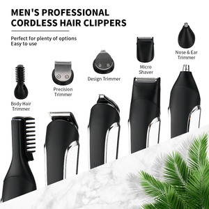 MRY <span class=keywords><strong>Kit</strong></span> de toilettage sans fil 6 en 1 tout-en-un Rasoir électrique à lame aiguisée Ensemble de coiffeur pour hommes avec barbe - Product Image 2