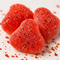 Bonbons piquants saveur fruitée Chili Bite Gummy Mango Peach Pineapple Cucumber Halal, vente en gros directe usine, produit phare TikTok