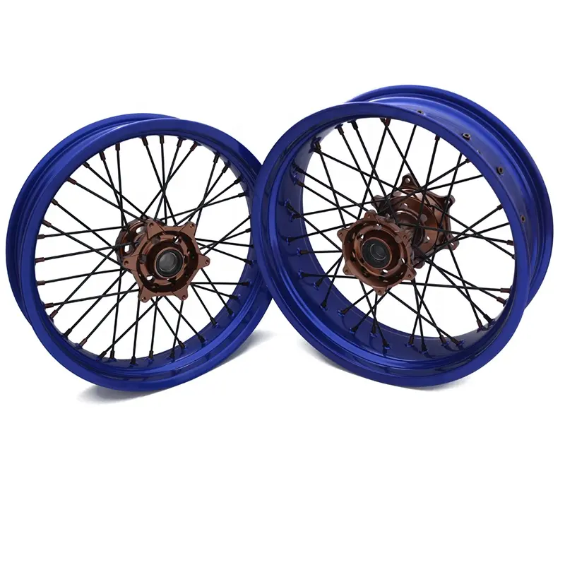 Spoked Aluminum 17 Inch Hub And Rims Motorcycle Wheel Sets