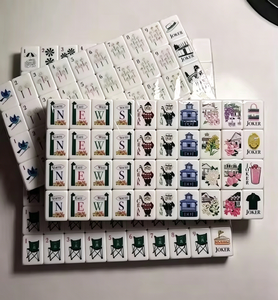 Nouvelles Tuiles de Mahjong Américain de Luxe Personnalisées en Acrylique à 4 Couches, Motif Écaille de Tortue <span class=keywords><strong>Vert</strong></span> et Blanc, pour Club de Golf et Mahjong The Master Golf - Product Image 2