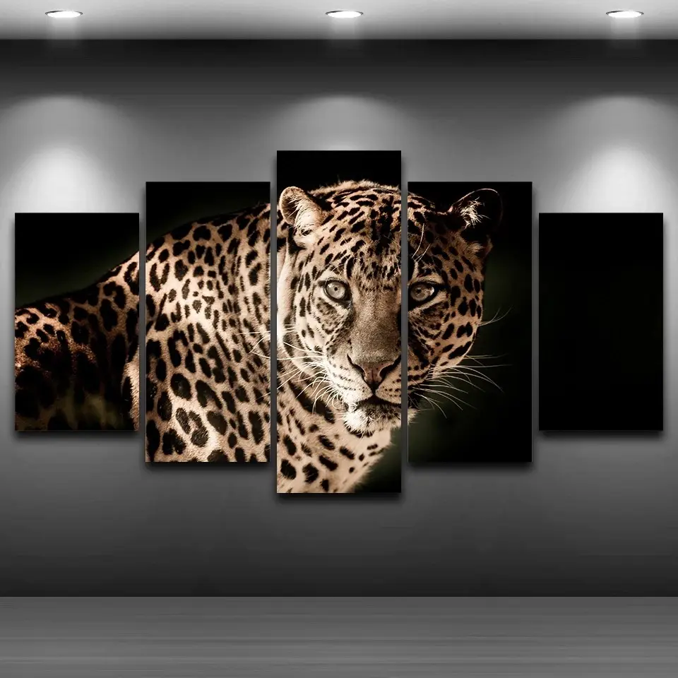 Leopard Animal Wolf Tiger Art Canvas Print Frameless Painting Custom Large Wall Art Picture