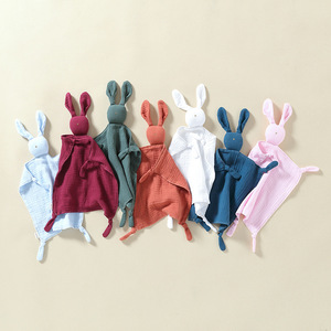 Couverture de sécurité en mousseline de coton pour bébé, motif <span class=keywords><strong>lapin</strong></span>, douce et respirante, cadeau unique pour nouveau-nés, garçons et filles - Product Image 2