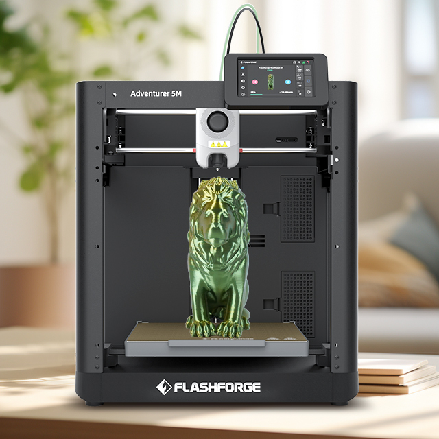 New Flashforge Adventurer 5M Automatic FDM 3D Printer 220x220x220mm Build Volume 1.75mm Filament Diameter USB/WiFi/Ethernet 1