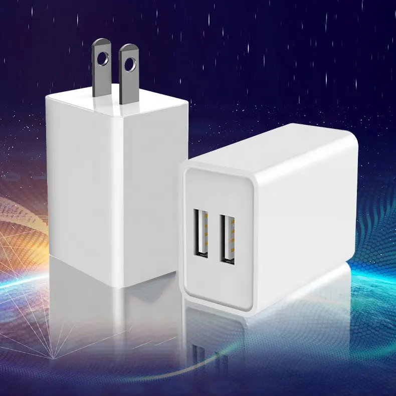 2A Dual port ETL USB wall charger power adapter mobile Portable Fast charging phone charger