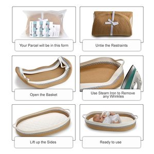 Moses <b>Basket</b> <b>for</b> Babies with Thick Foam Changing Pad <b>for</b> Dresser Cotton Rope Baby Changing <b>Basket</b> <b>for</b> Baby with Waterproof Cover - Product Image 4