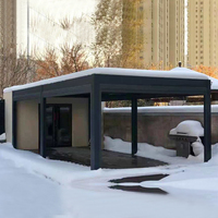 Pergola motorisée en aluminium haut de gamme avec éclairage LED, résistante à la neige, garantie 15 ans, cadre thermolaqué, bioclimatique, écologique, anti-rongeurs