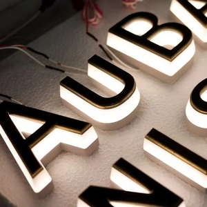 Personalizzato bordo smussato lettere completamente illuminate LED acrilico segno solido acrilico segno lettera per il centro commerciale - Product Image 1