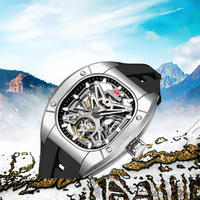 Montre automatique sport décontractée étanche avec cadran lumineux et boîtier mécanique ajouré, prix de gros direct usine