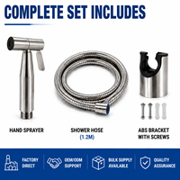 Kit de pulvérisation pour bidet de salle de bain OEM en acier inoxydable 304, avec tuyau de douche flexible et support mural