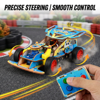 Voiture de course télécommandée en bois écologique et inodore, kit de bricolage STEM, jouet éducatif pour enfants