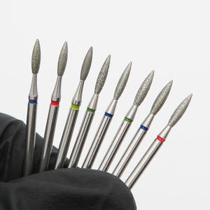 尖头火焰金刚石指甲钻头角质层指甲油硬质合金修指甲铣刀 - Product Image 4