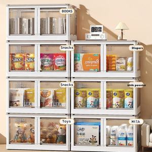 Estante plegable de <span class=keywords><strong>4</strong></span> colores, organizador de cajones, ropa transparente, cajas de almacenamiento de juguetes, contenedores, ruedas rodantes, almacenamiento cuadrado de plástico transparente - Product Image 5