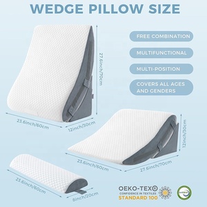 Almohada de Soporte en Forma de Cuña Multifuncional de Espuma Viscoelástica, 3 Piezas, para Camas, Cuerpo, Espalda, Piernas, Rodillas, Cuello, Alivio del Dolor al Dormir - Product Image 3