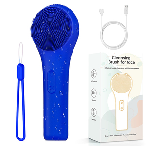 <b>Heating</b> and 5 Gears Adjustable Vibrating Baby Food Grade Silicone Face Brush IPX7 Waterproof Face Cleaner - Product Image 5