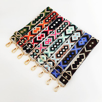 Sangle d'épaule ajustable en polyester jacquard losanges de 3,8 cm de large pour accessoires de sacs bohèmes, tendance, vente en gros 2026