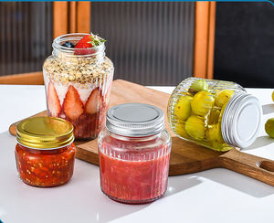 New Design Food Grade Empty Clear Round <strong>Bird</strong> <strong>Nest</strong> Bottle Jam Glass Jar With <strong>Gold</strong> Lid - Product Image 1