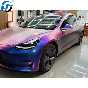 Suministro directo de fábrica Mate Diamante Rojo Púrpura Camaleón PET Fundido Polimérico Car Wrap Vinilo Completo 1,52x18M/5x60FT Roll Cars - Product Image 3