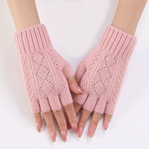 Guantes <span class=keywords><strong>de</strong></span> Punto para Mujer, Otoño/Invierno, con Forro Térmico, Guantes sin Dedos para Exteriores - Product Image 1